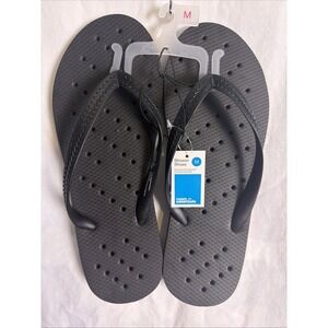 Room Essentials Black Unisex Shower Shoes Sz M Womans 10 Mens 9/10 Dorm Pool New